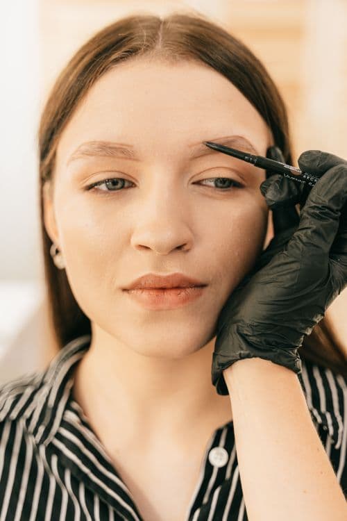 Close-up of an eyebrow being shaped during a treatment in Penrith