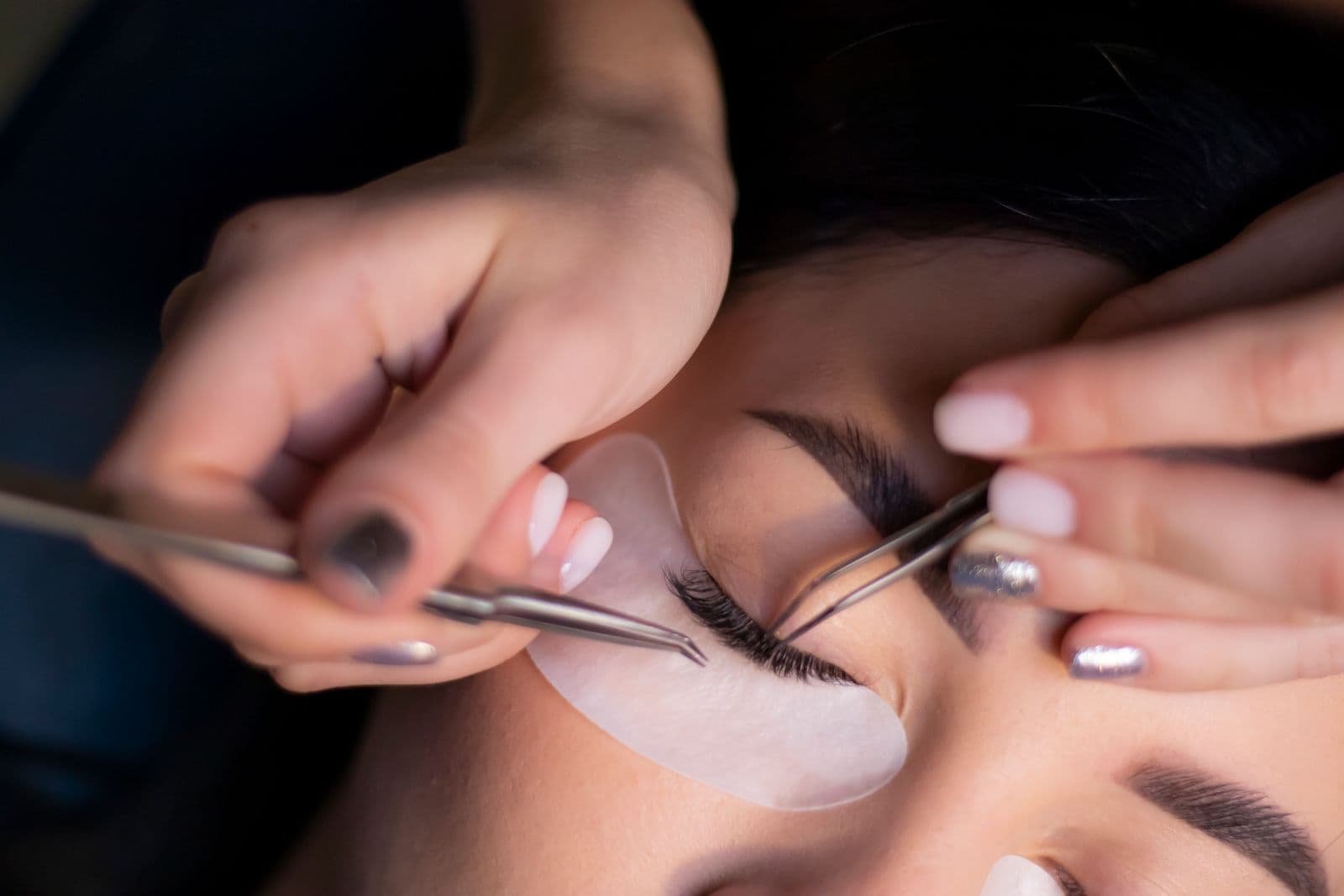 Close-up of a lash treatment, part of a combined brow and lash package